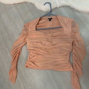 Express Peach Ruched Blouse